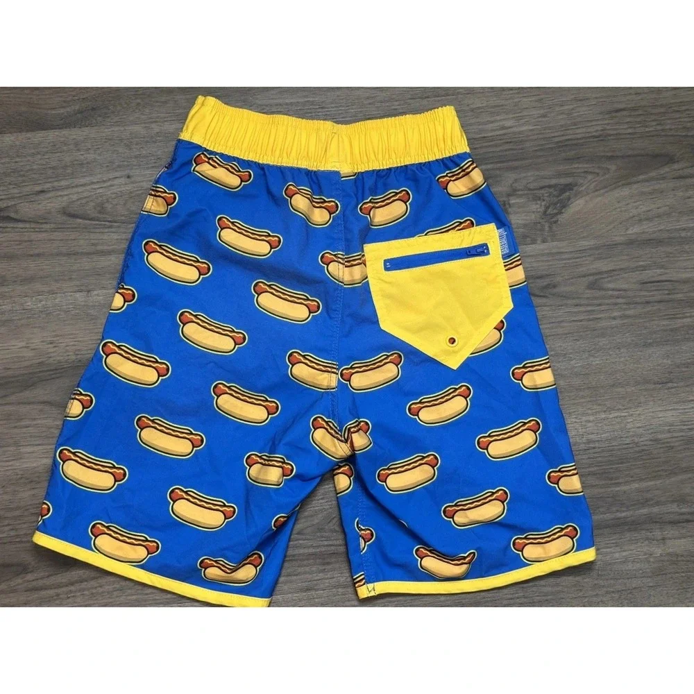 Baseballism Swim Trunks XS Blue Hot Dog Baseball Board Shorts 6